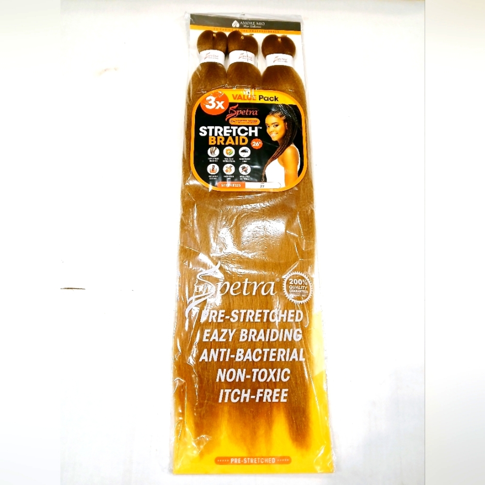 1 pack of 3X Spectra pre-streched Braiding Hair.  Color 27